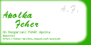 apolka feher business card